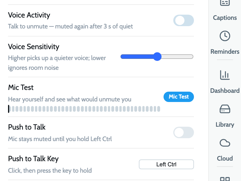 The same Settings rows in light theme.